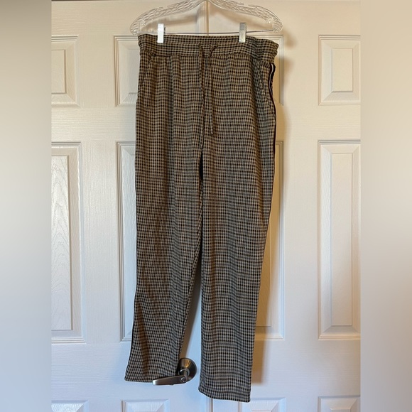 NWT Anthropologie Maeve Bettie Joggers in Brown Plaid, Size S - Picture 2 of 5